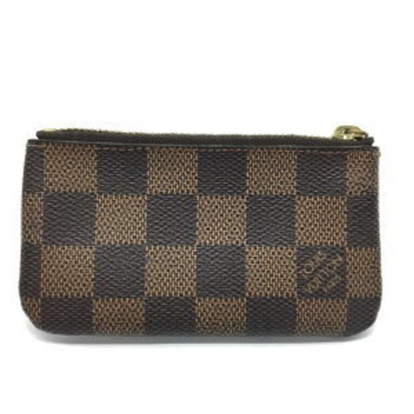 Louis Vuitton Coin Leather Ebene Damier Pochette no Ring Brown Key - Picture 1 of 7